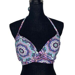 VICTORIA SECRET The Wrap Halter Bikini Top Multicolor 34D 56-7